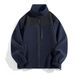 2025 Fashion Keep Warm Outerwear Zip-Up Jacket Men's Stand Collar Splicing Long Sleeve Casual Loose Zipper Fleece Sweatshirts_viptrois.com