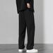 Men's Loose Straight Leg Casual Trousers For Spring Autumn Trendy Black Winter Pants_viptrois.com