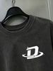 100% Cotton Washed Vintage Men's 3-Pack T-shirts Stylized D Monogram Print Crew Neck Short Sleeve Casual Tops In Gray Brown Light Gray_viptrois.com