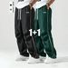 Men's Straight Leg Drawstring Casual Pants Summer Style Commuter Trendy Versatile Solid Color Commuter Pants_viptrois.com