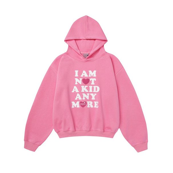 Heart-shaped Letter Print Hoodie For Men, Vibe Trendy Brand, American Design Sense, Niche Pullover Loose Sweatshirt_viptrois.com
