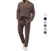Men's Clothing Foreign Trade Hot Sale 2025 Spring And Autumn Men's Solid Color Casual T Shirt Long Sleeved Shirt Trousers Suit_viptrois.com
