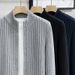 American Style Brand New Autumn Winter Cardigan Solid Color Korean Version Zipper Outerwear Knitted Sweater Casual Men's_viptrois.com