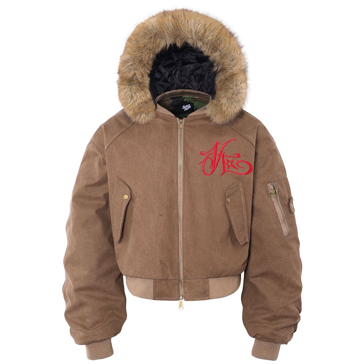 Men's Clothing American Retro Letter Heavy Embroidery Pilot Detachable Hooded Cotton Jacket Men's Winter Thick Cotton Coat_viptrois.com