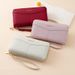 Wallet Card Cases Temperament Simple Long Double Pull Women's Wallet Large Capacity Litchi Pattern Multi Card Slot Wallet Clutch_viptrois.com