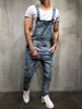 Man's clothing Stylish men's halter denim rompers rip jeans and pants pop pop overalls_viptrois.com