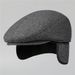 Autumn and Winter Men's Duck Tongue Thickened Ear Protection Elderly Middle aged Grandpa Dad Cotton Old Man Forward Hat_viptrois.com