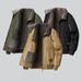 Men's Winter Padded Jacket - Thickened Cotton Coat With Fleece Lining, Windproof Casual Outerwear (Black, Army Green, Khaki)_viptrois.com