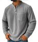 2025 Men's New Solid-color Corduroy Three-button Shirt Collar Men Polo_viptrois.com