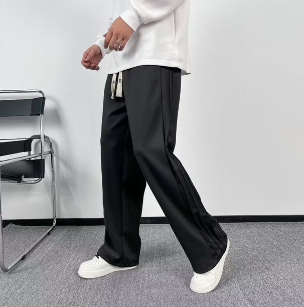 Men's Clothing Spring And Autumn New Loose High Street Trend All Match Straight Pants Ins Trendy Brand Sports Trousers_viptrois.com