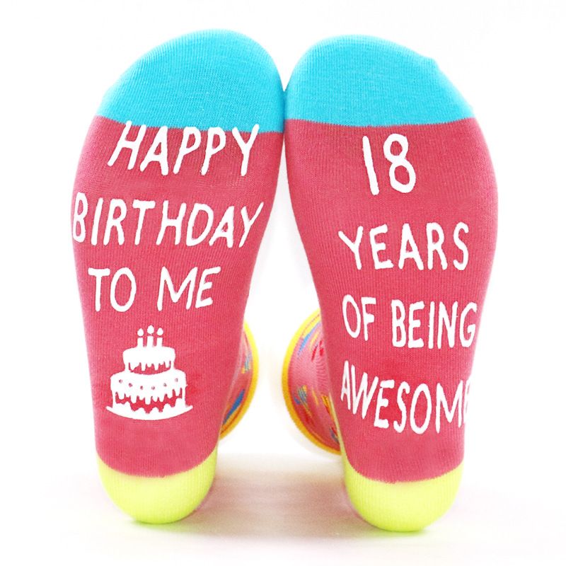 Birthday knitted cotton socks sole creative copywriting adhesive floor socks_viptrois.com