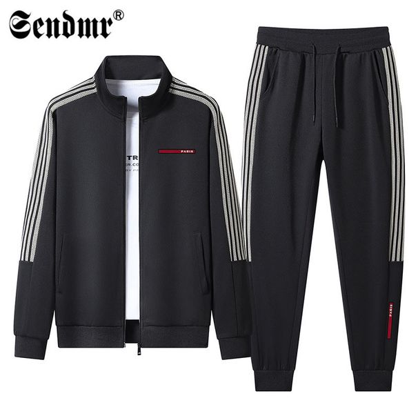 Men's Clothing Spring And Autumn Suit Men's Paris Long Fashion Cardigan Jacket Trousers Full Set Sports Leisure Two Piece Suit_viptrois.com