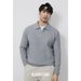 New Long Sleeved Knitted Sweater Men's Polo Shirt With A V-neck And Slim Fit_viptrois.com