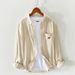 Spring And Summer New Men's Casual Solid Color Cotton Shirt Jacket_viptrois.com
