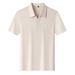 Men's Short Sleeve Knit Polo Shirt, Textured Stripe & Seagull Collar Design, Breathable Summer Casual Top_viptrois.com