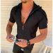 Unbeatable Quality New Summer Fashion Men's Short Sleeve Hoodie Zipper T-shirt Sunscreen Clothes_viptrois.com