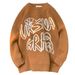 New minimalist letter knitted sweater for men's 2024 autumn men's and women's couple's casual sweater_viptrois.com