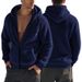 Men's Clothing Thick Warm Double Sided Fleece Jacket Zipper Loose Thickened Fleece Hooded Zip-Up Jacket - Winter Warm Loose Fit Casual Outerwear_viptrois.com