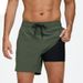New Men's Beach Pants Quick-Drying Double-Layer Swim Pants Printed Casual Sports Shorts_viptrois.com