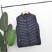 "Men's Stand Collar Quilted Down Vest – Winter-Weight Sleeveless Jacket (Classic Black/Dark Blue/Greyish, 2XL-5XL)"_viptrois.com