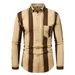 Men's Slim Fit Striped Long Sleeve Shirt – Stretch Acetate Blend, Wrinkle-Resistant & Lightweight (White/Light Grey/Dark Grey/Black/_viptrois.com