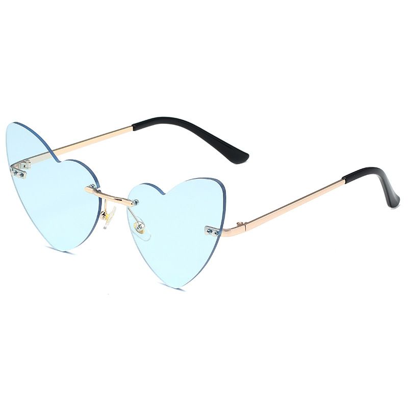 Men's Sunglasses New Frameless Heart Shaped Cut Edge Sunglasses Cross Border Trend Women's Sunglasses Fashion Street Shooting Irregular Glasses_viptrois.com