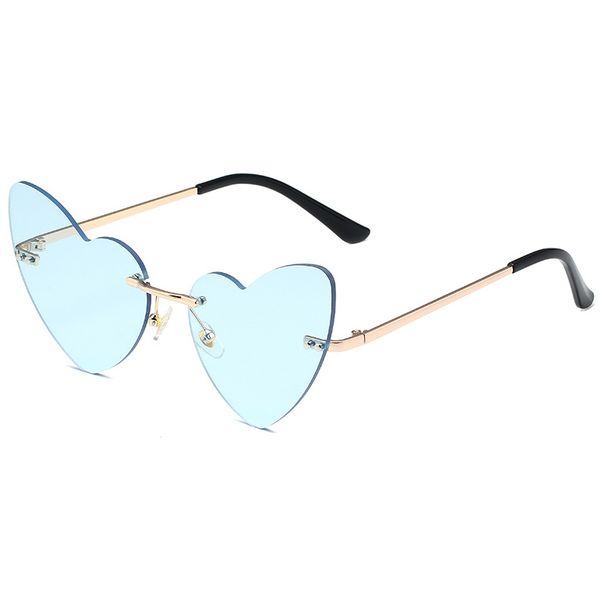 Men's Sunglasses New Frameless Heart Shaped Cut Edge Sunglasses Cross Border Trend Women's Sunglasses Fashion Street Shooting Irregular Glasses_viptrois.com