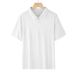 Men's Clothing Summer Jacquard Brocade Ammonia Seamless Cool Short Sleeved Men's T Shirt Casual Solid Color Lapel High End Polo Shirt_viptrois.com