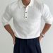 Men's Classic White Lapel Sweater – Slim Fit Long Sleeve Knit Pullover For Spring & Autumn (Black/White/Brown, Sizes M-XXXL, Minimalist Style_viptrois.com