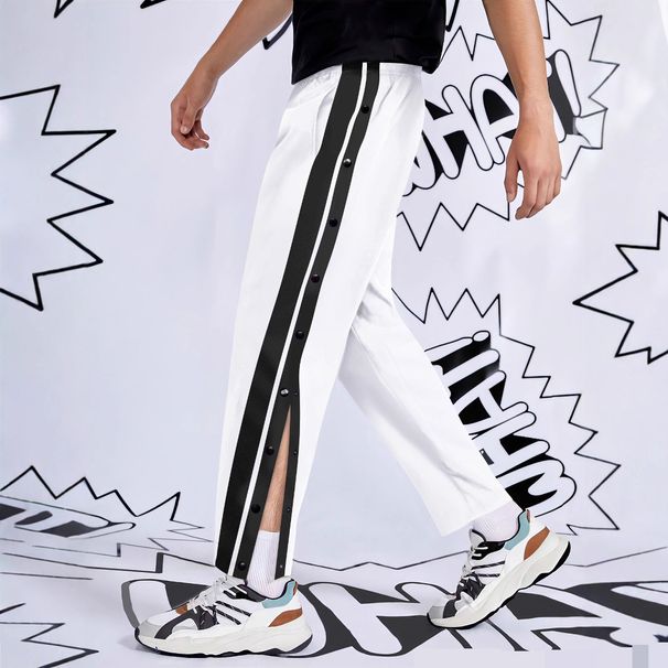 Spring And Autumn Basketball Full Open Buttoned Men's Trendy Sports High Street Ins All Match Straight Pants_viptrois.com