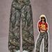 High Waisted Loose Fitting Maple Leaf Print Wide Leg Trousers For Men Street Style Faux Jeans Spring Autumn_viptrois.com