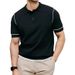 Men's Clothing T Shirt Business Casual Slim Short Sleeved Polo Shirt Lapel Half Sleeved Knitted Top_viptrois.com