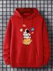 Men's Autumn And Winter Casual Fashionable Loose Hooded Sweatshirt With Geometric Print Warm Long Sleeved Pullover_viptrois.com