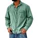 Men's Vintage Washed Cotton Shirt – Distressed Collar & Chest Pocket, Breathable Long Sleeve (S-XXXXL, Classic Solid Colors)_viptrois.com