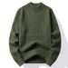 Cotton Sweater Half Turtleneck Autumn Winter New Thickened Warm Knitted Base Shirt Men's Top_viptrois.com