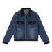Men's Clothing Retro Color Contrast Splicing Flared Pants Denim Jacket Jacket Suit Trendy_viptrois.com