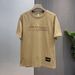 Men's Clothing Summer Pure Cotton Three Dimensional Letter Short Sleeved Textured T Shirt Men's Handsome Loose Bottoming Shirt Steel Print Trendy Half_viptrois.com