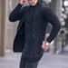 Men's Cable Knit Cardigan Sweater – Long Sleeve Open Front Pullover (S-3XL, Black/Army Green/White) | Acrylic Textured Design For Fall & Winter_viptrois.com