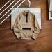 Loose Fit Sports Stand Collar Pullover Unisex Sweatshirt Half Zip Raglan Sleeve Taped Zipper Jacket Trendy FB7998_viptrois.com