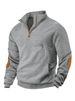 Men's Clothing European And American Casual Sports Sweatshirt Jacquard Small Checkered Stand Up Collar Half Zip Waffle Top Men_viptrois.com