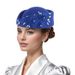 New retro British felt turban hat for women church derby headdress with flower dot diamond ladies soft beret_viptrois.com