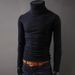 2025 Autumn New Men's Slim Fit Base High Neck Solid Color Knitted Sweater, Long Sleeved Korean Version Pullover Sweater_viptrois.com