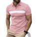 Men's Digital Print Polo Shirt – Breathable Short Sleeve Collared Shirt For Casual & Outdoor Wear (Black, White, Pinkish, Light Blue, Navy Blue)_viptrois.com