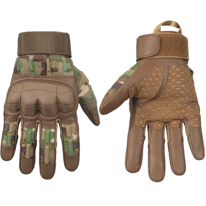 Tactical gloves Outdoor riding sunscreen gloves Rubber protection anti-slip wear resistant five-finger touch screen CS combat tactical gloves_viptrois.com