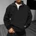 Semi-zipper Fleece Stand-up Neck Sweater Men's Autumn And Winter Loose Trendy Brand Sports And Leisure Long-sleeved Sweater_viptrois.com
