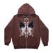 Gothic Couple Butterfly Skull Harajuku Large Size Zipper Dark Style Sweatshirt Women's Hoodie_viptrois.com