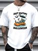 Funny Just Waiting For Halloween Skeleton Spooky Vibe Summer T-Shirt Streetwear Breathable Stylish Graphic Female Slightly Top For Everyday Wear Unisex Comfortable Soft Versatile Women Top Graphic Tees Casual Print Round Neck Short Sleeve Stretched_viptrois.com