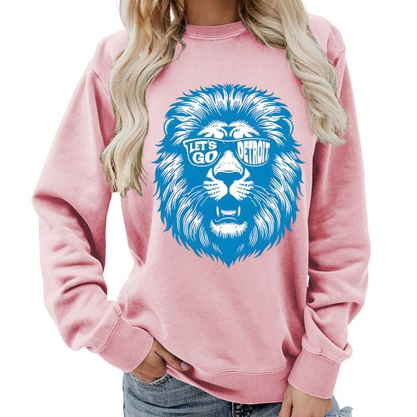 Lion Head Print Pullover Sweatshirt – Women’s Casual & Stylish Streetwear | Loose Fit_viptrois.com