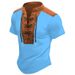 Vintage Drawstring Stand Collar Polo Shirts Summer Men Casual Short Sleeve Tops For Mens Retro Patchwork Polo T Shirts_viptrois.com
