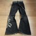 New Heavy Industry Embroidered Jeans Men's And Women's Same Punk Flared Pants Y2k Washed Trousers Dark Pants_viptrois.com